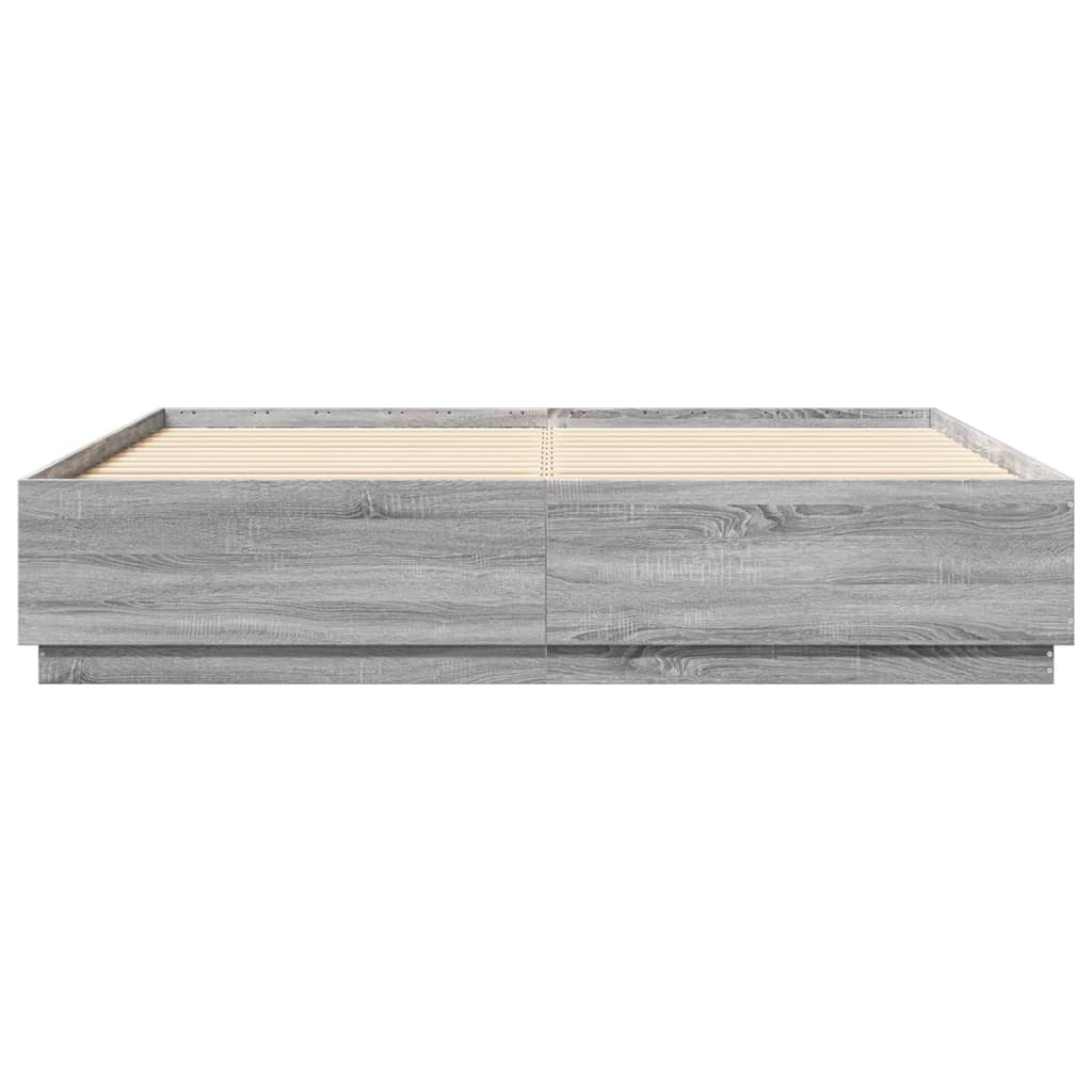 Bed Frame without Mattress Grey Sonoma 180x200 cm Super King