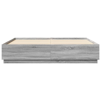 Bed Frame without Mattress Grey Sonoma 180x200 cm Super King
