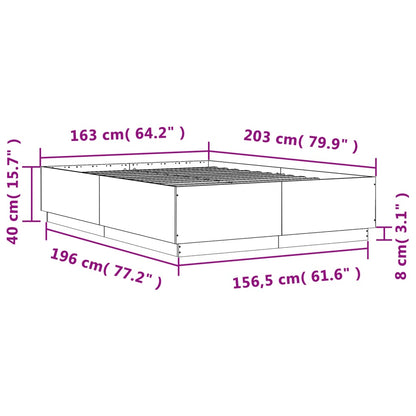 Bed Frame without Mattress Concrete Grey 160x200 cm