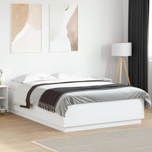 Bed Frame without Mattress White 150x200 cm King Size