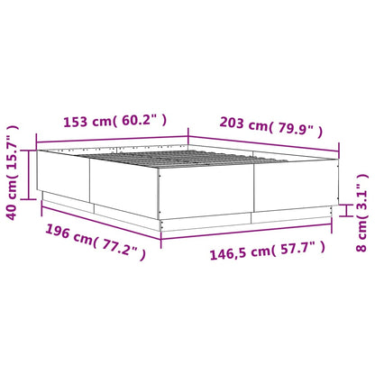 Bed Frame without Mattress Concrete Grey 150x200 cm King Size