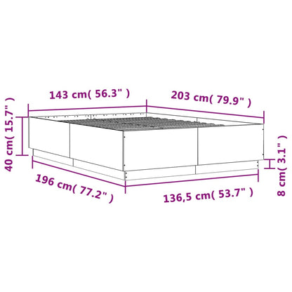 Bed Frame without Mattress Sonoma Oak 140x200 cm