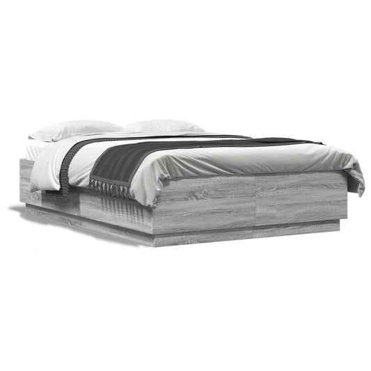 Bed Frame without Mattress Grey Sonoma 140x200 cm