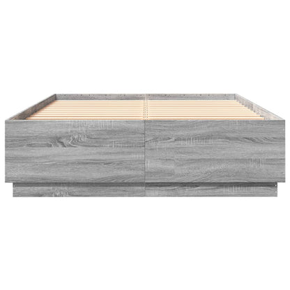 Bed Frame without Mattress Grey Sonoma 140x200 cm