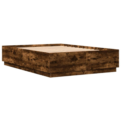 Bed Frame without Mattress Smoked Oak 120x200 cm
