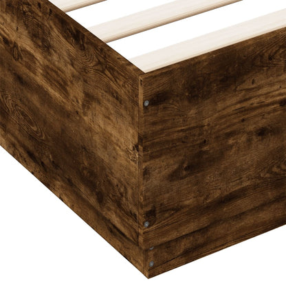 Bed Frame without Mattress Smoked Oak 120x200 cm