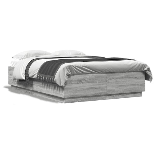 Bed Frame without Mattress Grey Sonoma 120x200 cm