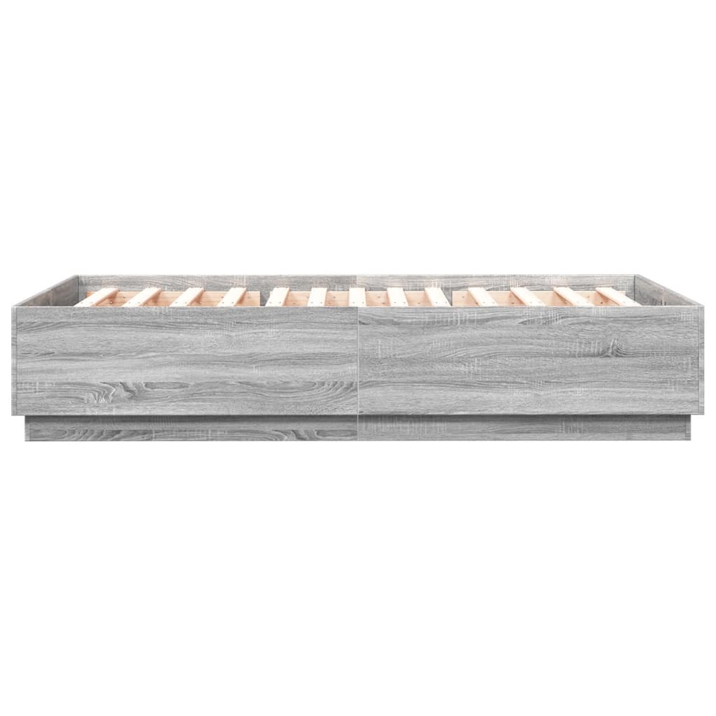 Bed Frame without Mattress Grey Sonoma 120x200 cm