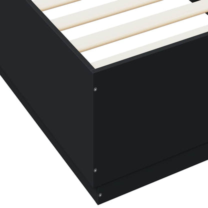Bed Frame without Mattress Black 100x200 cm