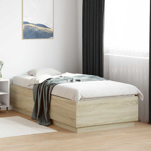 Bed Frame without Mattress Sonoma Oak 100x200 cm