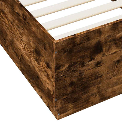 Bed Frame without Mattress Smoked Oak 100x200 cm