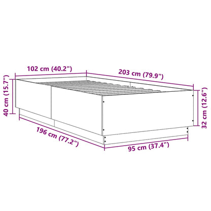 Bed Frame without Mattress Smoked Oak 100x200 cm