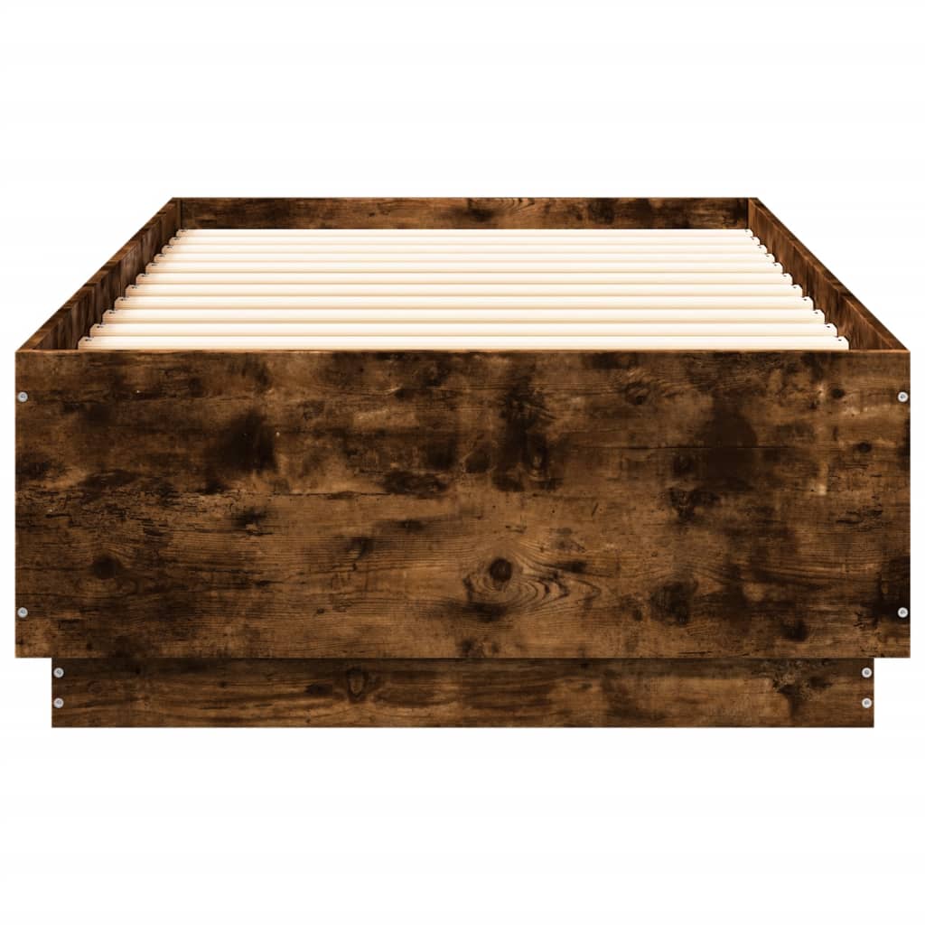 Bed Frame without Mattress Smoked Oak 90x200 cm