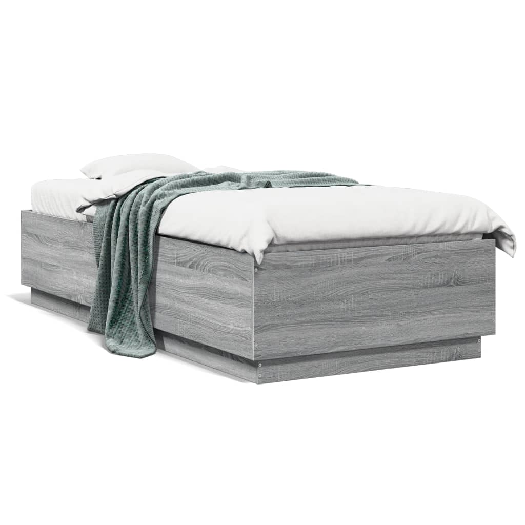 Bed Frame without Mattress Grey Sonoma 90x200 cm