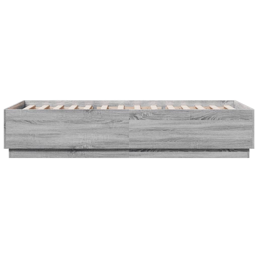 Bed Frame without Mattress Grey Sonoma 90x200 cm