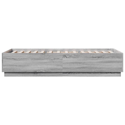 Bed Frame without Mattress Grey Sonoma 90x200 cm