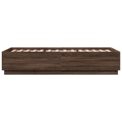 Bed Frame without Mattress Brown Oak 90x200 cm
