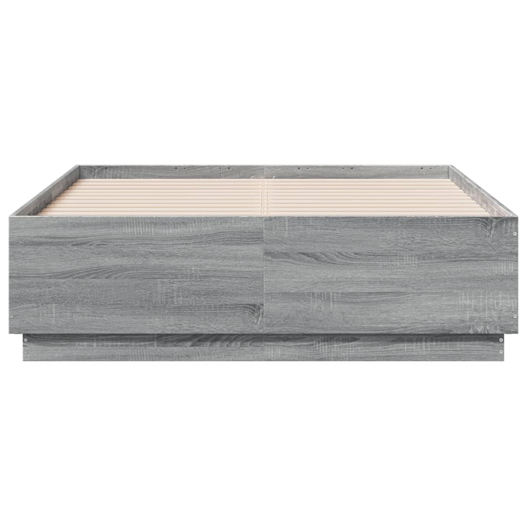 Bed Frame without Mattress Grey Sonoma 140x190 cm