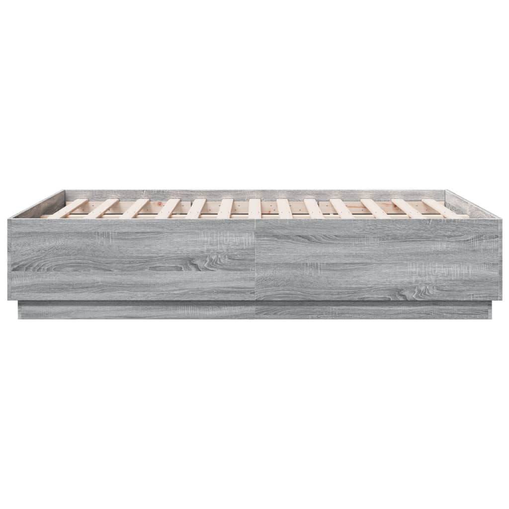 Bed Frame without Mattress Grey Sonoma 140x190 cm