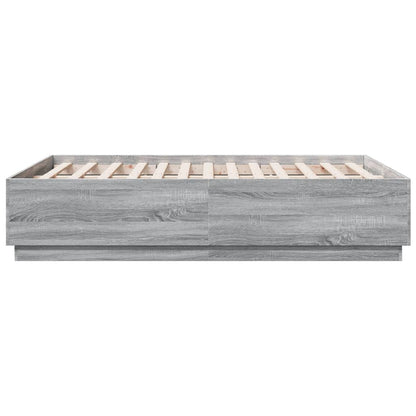 Bed Frame without Mattress Grey Sonoma 140x190 cm