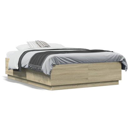 Bed Frame without Mattress Sonoma Oak 135x190 cm Double