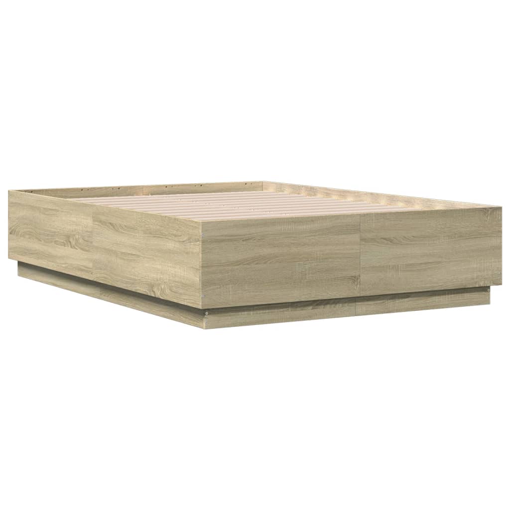 Bed Frame without Mattress Sonoma Oak 135x190 cm Double