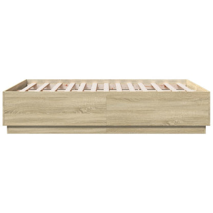 Bed Frame without Mattress Sonoma Oak 135x190 cm Double
