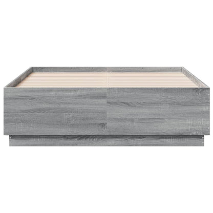 Bed Frame without Mattress Grey Sonoma 135x190 cm Double