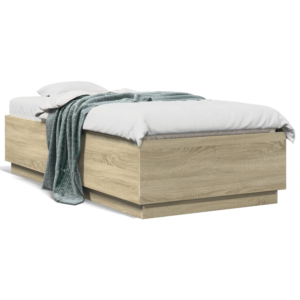 Bed Frame without Mattress Sonoma Oak 90x190 cm Single