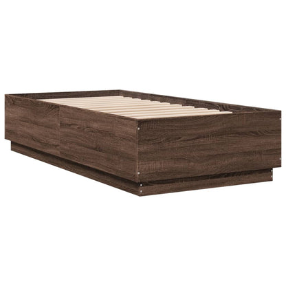Bed Frame without Mattress Brown Oak 90x190 cm Single