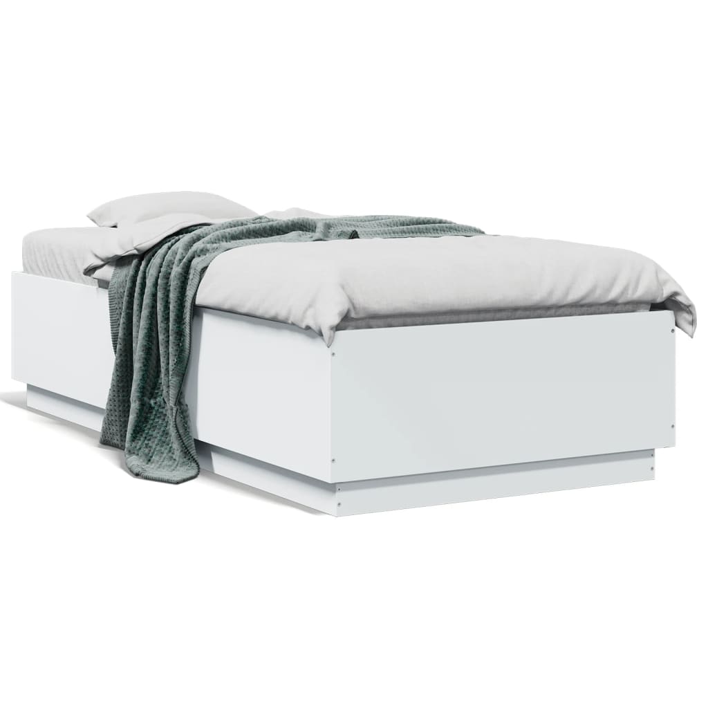 Bed Frame without Mattress White 75x190 cm Small Single