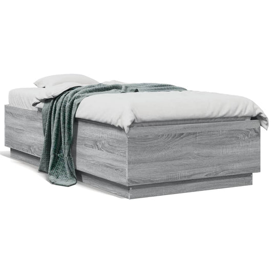 Bed Frame without Mattress Grey Sonoma 75x190 cm Small Single