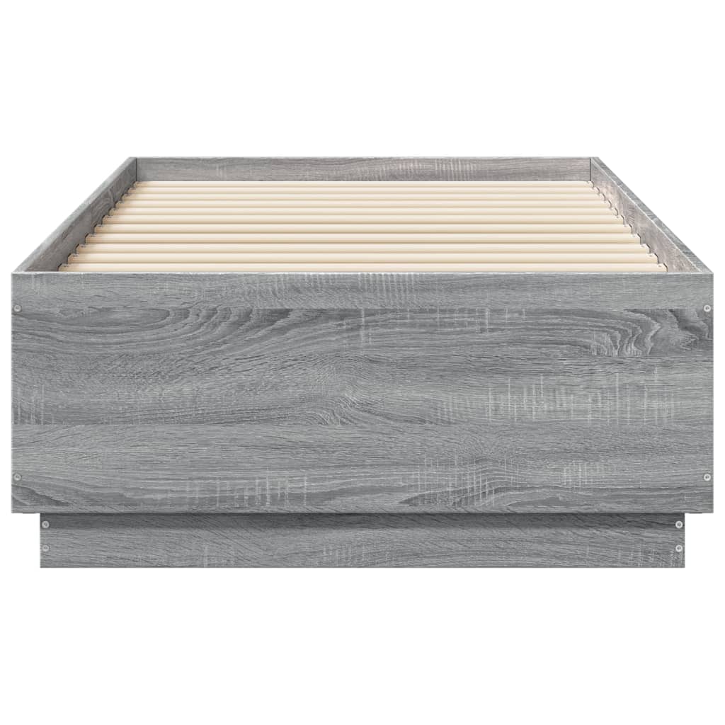 Bed Frame without Mattress Grey Sonoma 75x190 cm Small Single