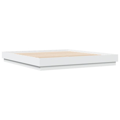Bed Frame | White | Engineered wood | 200x200 cm | Durable | Bed Frame
