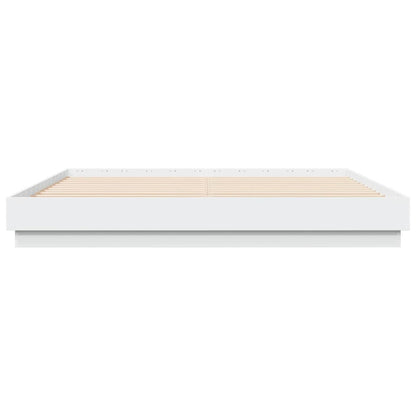Bed Frame | White | Engineered wood | 200x200 cm | Durable | Bed Frame