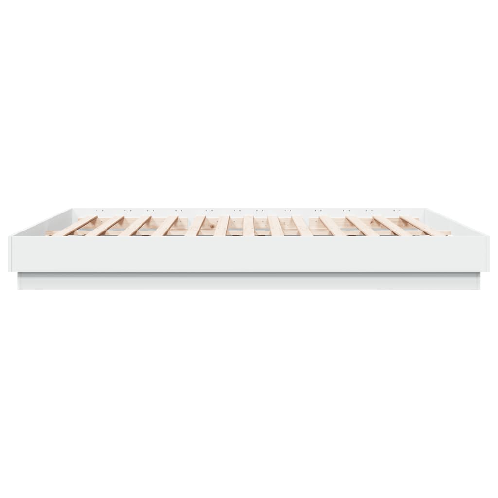 Bed Frame | White | Engineered wood | 200x200 cm | Durable | Bed Frame