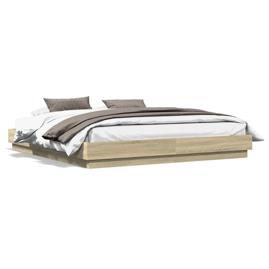 Bed Frame without Mattress Sonoma Oak 200x200 cm