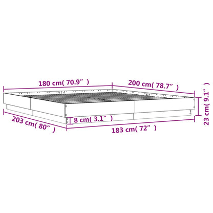 Bed Frame | Grey Sonoma | Engineered Wood, Plywood | Super King | Durable