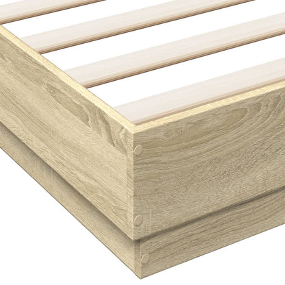 Bed Frame | Sonoma oak | Engineered wood, Plywood | Double |  Simple
