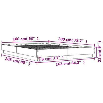 Bed Frame | Grey Sonoma | Engineered wood, Plywood | Double | Durable