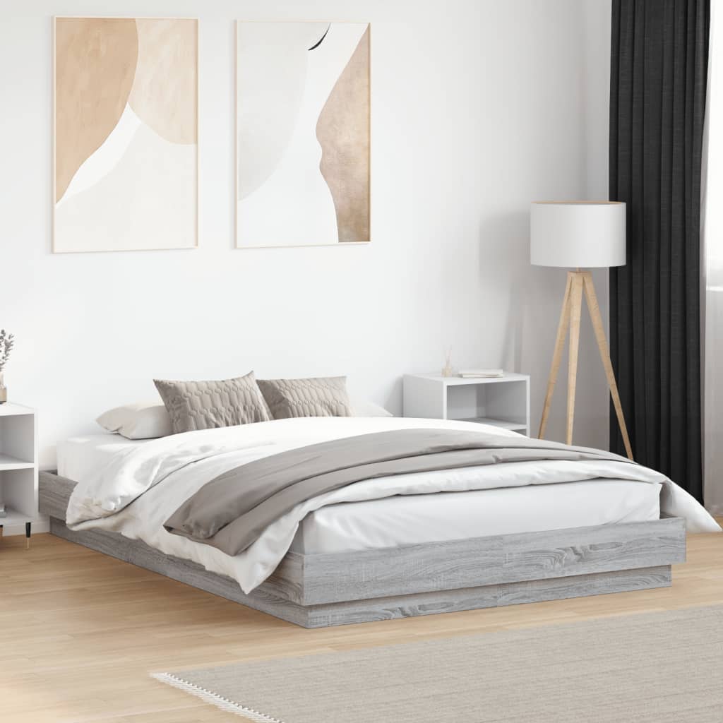 Bed Frame | Grey Sonoma | Engineered wood, Plywood | Double | Durable