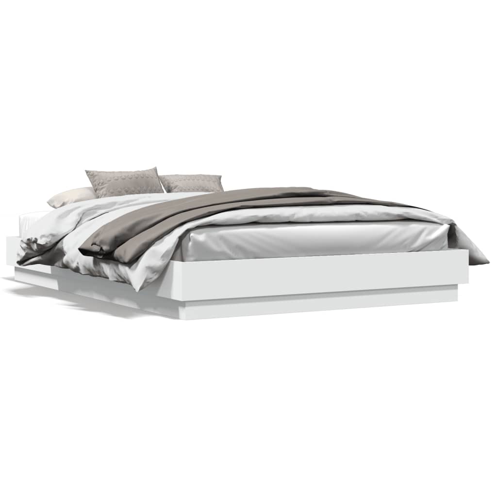 Bed Frame without Mattress White 150x200 cm King Size