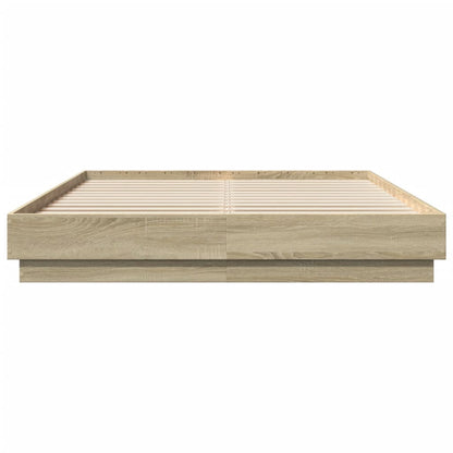 Bed Frame | Sonoma Oak | Engineered Wood | 140x200 cm | Durable