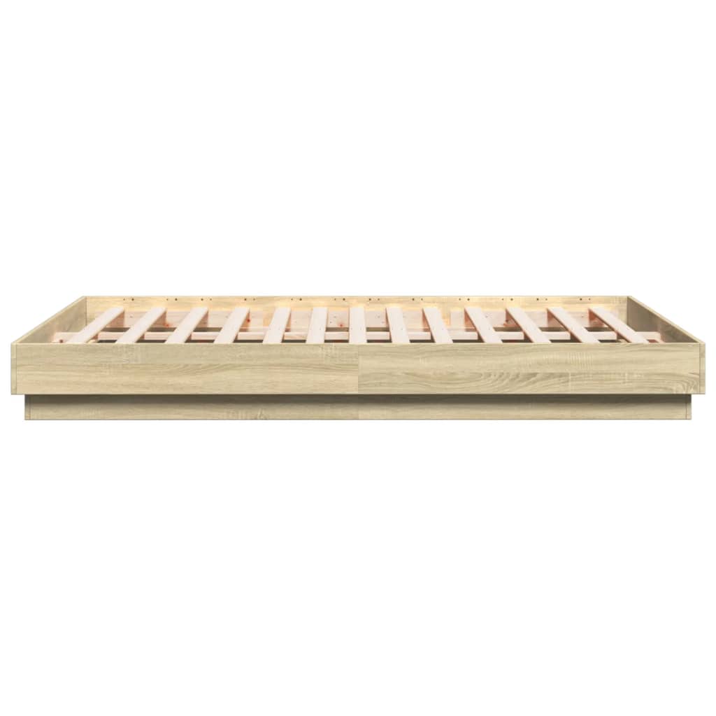 Bed Frame | Sonoma Oak | Engineered Wood | 140x200 cm | Durable