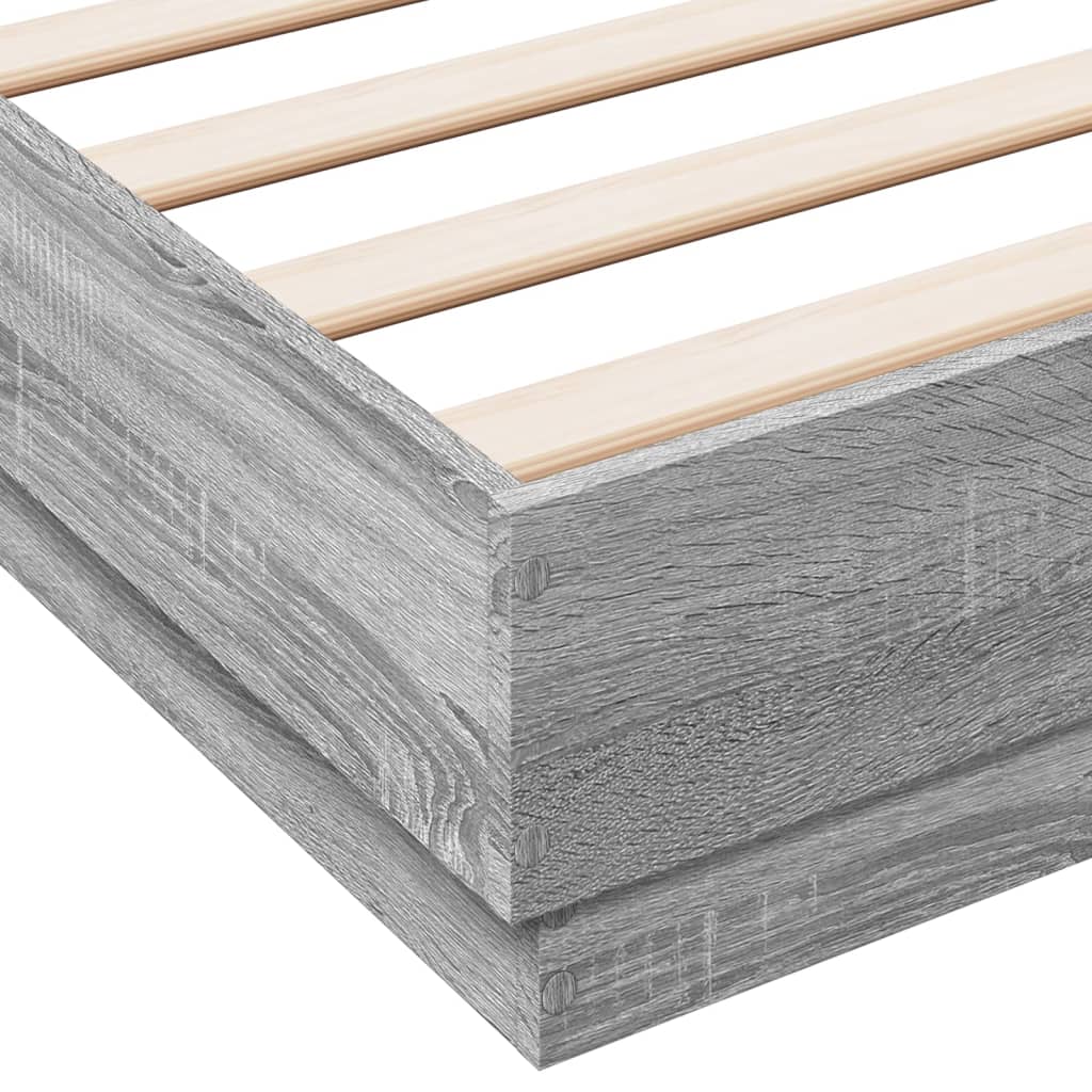 Bed Frame without Mattress Grey Sonoma 120x200 cm