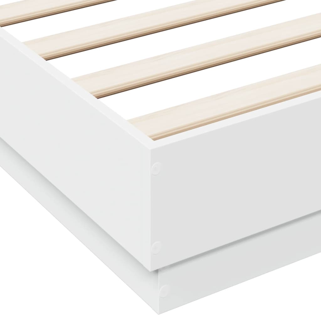 Bed Frame | White | Engineered Wood, Plywood | Double | Sturdy
