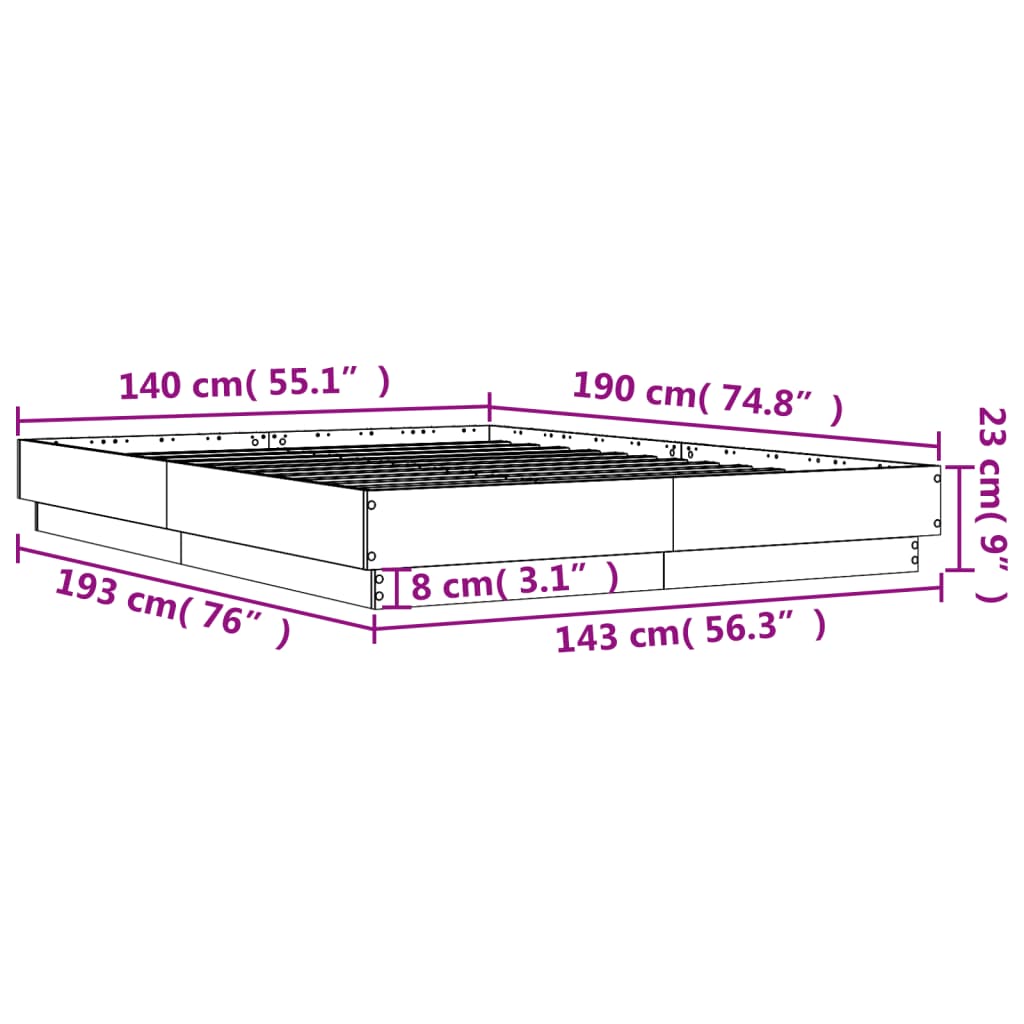 Bed Frame | White | Engineered Wood, Plywood | Double | Sturdy