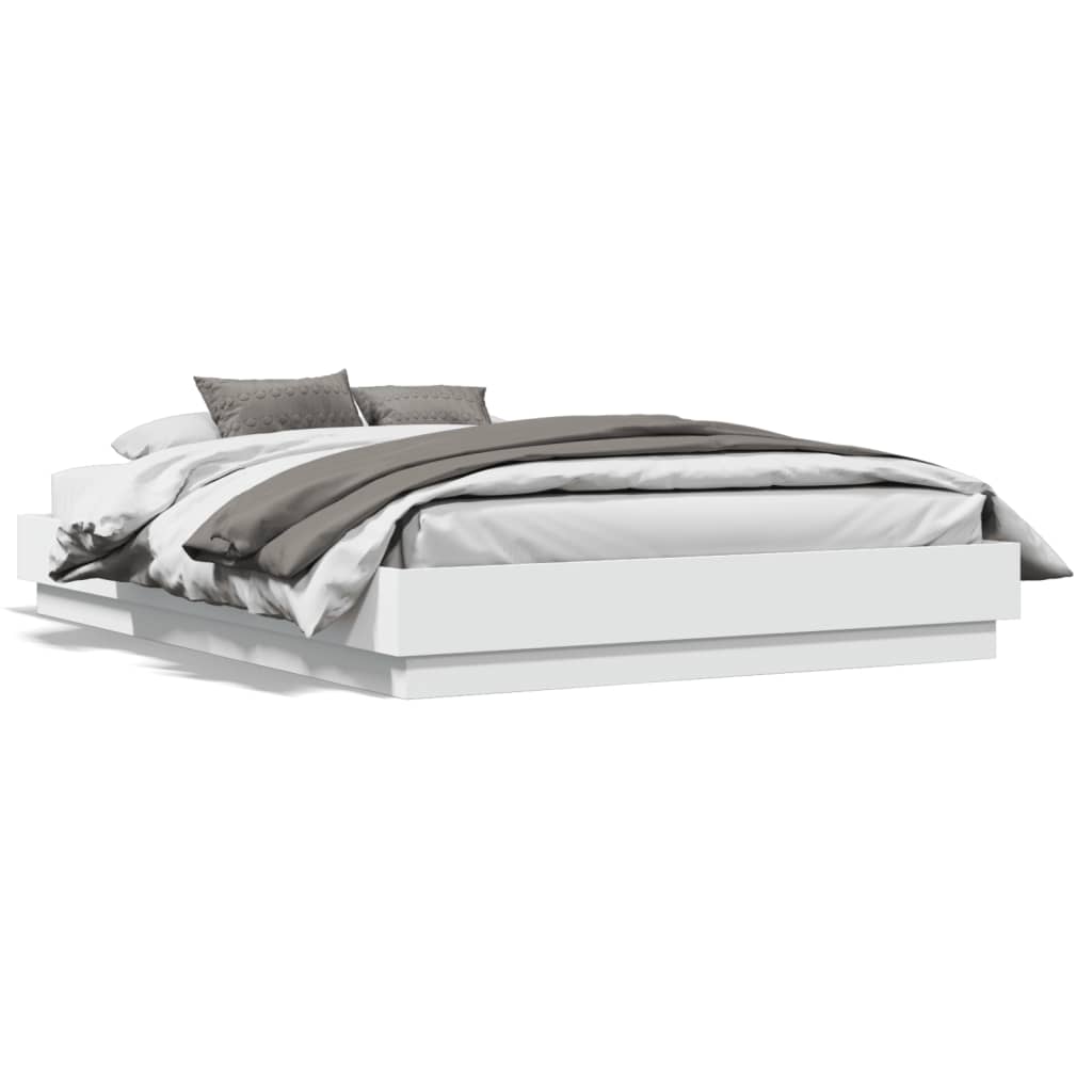 Bed Frame | White | Engineered wood, Plywood | Double | Durable