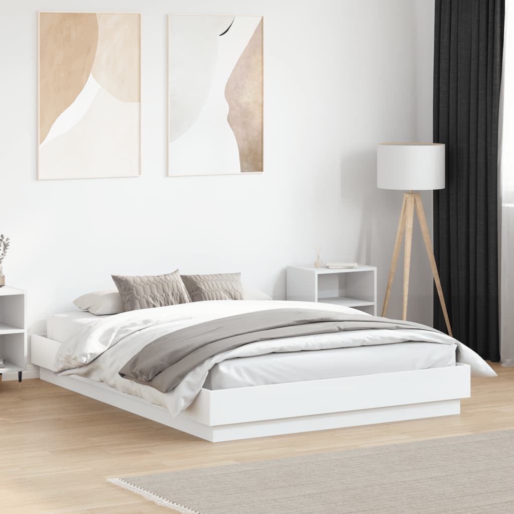 Bed Frame | White | Engineered wood, Plywood | Double | Durable