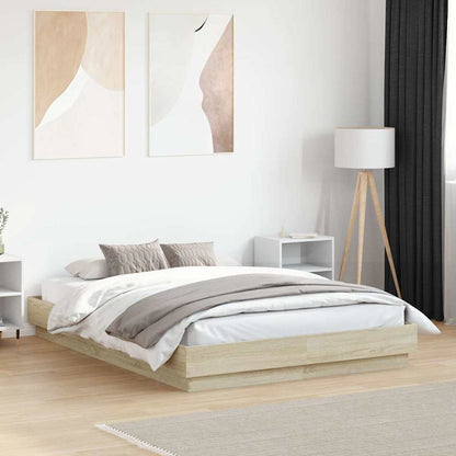 Bed Frame | Sonoma oak | Engineered wood | Double |  Durable  | Bed Frame